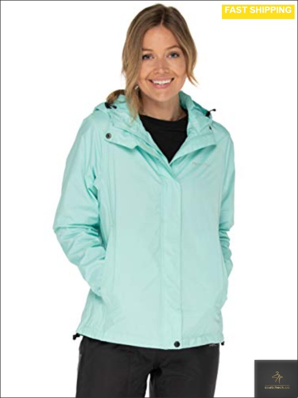 Waterproof Rain Jacket Sealed Seams Hooded Packable Windproof